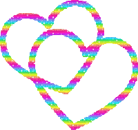 Rainbow Hearts - GIF animé gratuit