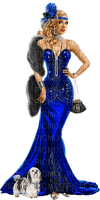 Vintage Woman Femme Blue - ücretsiz png