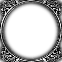 soave frame circle ornament  deco black white - Free PNG