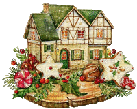 gingerbread house Christmas - Bezmaksas animēts GIF