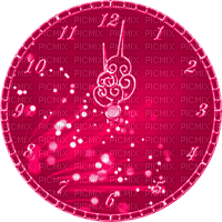 New Years.Clock.Pink - png ฟรี