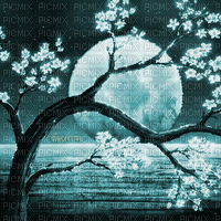 Y.A.M._Japan landscape background blue - GIF animado gratis