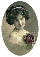 vintage woman lady girl  sepia - GIF animé gratuit