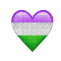 Genderqueer emoji heart - bezmaksas png