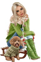 Kaz_Creations Colour Girls Christmas Noel Dog Pup - ücretsiz png