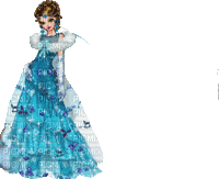 bimbo  en robe de soirée bleue - Бесплатный анимированный гифка