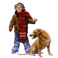 niño i perro invierno   navidad dubravka4 - ingyenes png