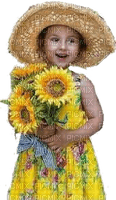 child sunflower enfant tournesol - Free PNG