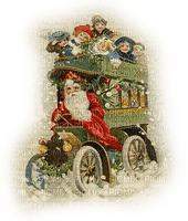 santa claus niños coche navidad vintage dubravka4 - png gratuito