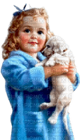 Girl with puppy's - besplatni png