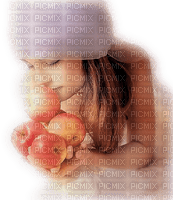 Kaz_Creations Baby Enfant Child Girl Apples - gratis png