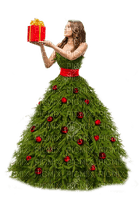 woman christmas dress pine tree femme sapin noel robe