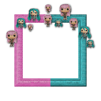 Pink/Teal Small Frame - zdarma png