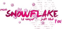 Snowflake.Text.Pink - ilmainen png