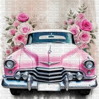 springtimes spring car vintage deco background - darmowe png