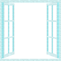 turquoise open window - Free PNG