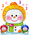 cute snowman pixel gif - GIF animé gratuit