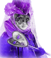 soave woman mask venice black white purple - PNG gratuit