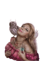 fantasy woman with owl - 無料png