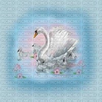 kikkapink spring swan background fond - gratis png