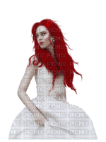 Femme rousse en blanc - 免费PNG