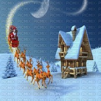 santa claus père Noël weihnachtsmann Papá Noel   landscape  winter hiver  house snow  image      fond background   landschaft paysage    christmas noel xmas weihnachten Navidad рождество natal - png grátis