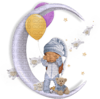 Kaz_Creations Deco Moon Baby Kids - PNG gratuit