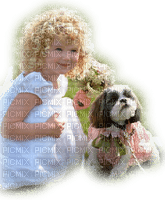 Kaz_Creations  Baby Enfant Child Girl Dog - PNG gratuit