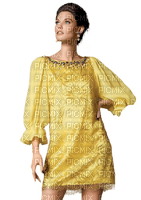 woman in yellow - gratis png