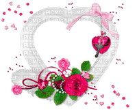 Frame.Hearts.Flowers.White.Green.Pink - png gratuito