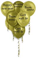 text-Happy New Year-Bonne année-Buon anno-Gott nytt år-balloonsballonger--deco-minou52 - nemokama png