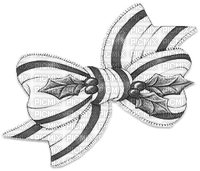 soave deco christmas vintage holly bow black white - Free PNG