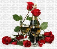 roses & champagne - gratis png