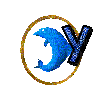 Lettre Y. Blue Flipper - GIF animate gratis