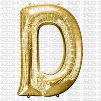 Letter D Gold Balloon - Free PNG