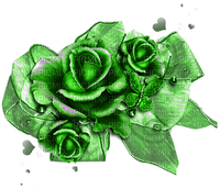 Roses.Ribbon.Butterfly.Hearts.Green - Free PNG