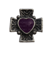 cross with heart - zdarma png
