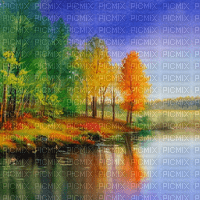 kikkapink autumn background  painting vintage - бесплатно png