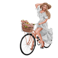 Kaz_Creations Woman-Femme-Bicycle-Bike - png gratis