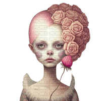 art girl pink clown surreal - бесплатно png