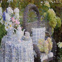 kikkapink background garden table painting gif - GIF เคลื่อนไหวฟรี