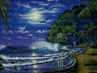 gif noite beira do mar - 無料のアニメーション GIF