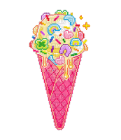 lucky charms icecream cone - GIF animado grátis