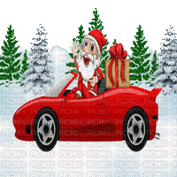 santa claus car gif - Ücretsiz animasyonlu GIF