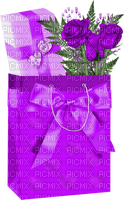 Gift.Bag.Roses.Hearts.Purple - ilmainen png