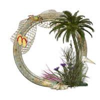 dolceluna pelican frame summer beach tree circle - png gratuito