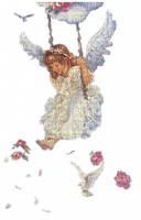 Kaz_Creations  Baby Enfant Child Girl Angel On Swing - png gratuito