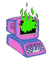 Burning Green Fire - Gratis animerad GIF