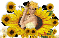 woman with flowers bp - darmowe png