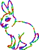 rainbow rabbit - Bezmaksas animēts GIF